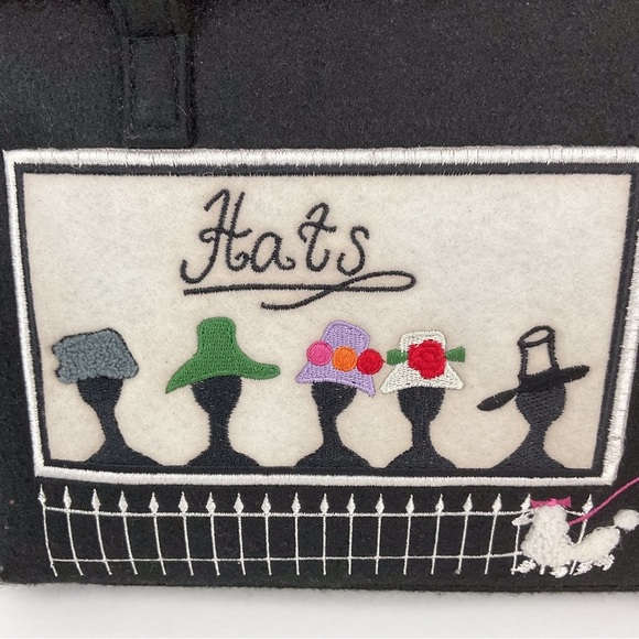 Vintage felted wool unique hat shop embroidered handbag - Picture 3 of 10